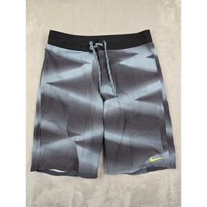 Nike Board Shorts Men 30 Black Blue Geometric Graphic Swim Trunks Beach *Read